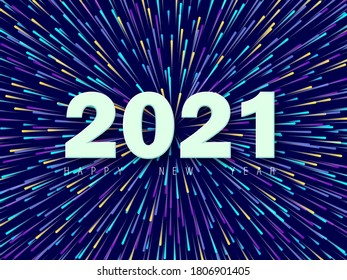 
Abstract bright background New Year 2021 Colorful particles fireworks