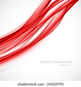 Abstract bright background in red colors with dynamic lines