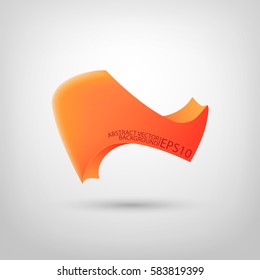 Abstract bright background with red object and shadow for web design isolated vector illustration