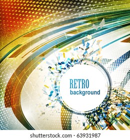 Abstract bright background in retro style. Vector