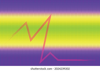 Abstract bright background with ruler, cells and graph in bright colors, stock exchange