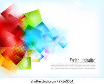 Abstract bright background with squares and lights