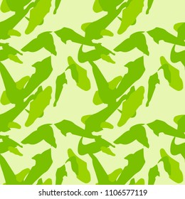 Abstract bright background as UFO camouflage in different shades of green. Seamless repeat pattern - forest spring or summer camo, wallpaper, backdrop or for print for textile or wrapping paper