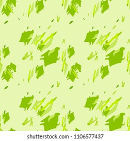 Abstract bright background as UFO camouflage in different shades of green. Seamless repeat pattern - forest spring or summer camo, wallpaper, backdrop or for print for textile or wrapping paper