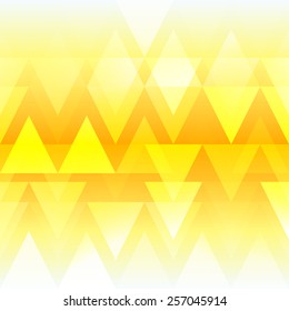 Abstract bright background. Vector illustration for modern design. Yellow, orange and white colors. Triangle pattern. Geometrical gradient wallpaper with space for message