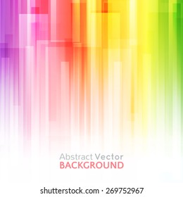 Abstract bright background. Vector illustration for modern design. Spectrum rainbow color. Stripe border pattern. Invitation or greeting card design. Gradient colorful wallpaper with space for message