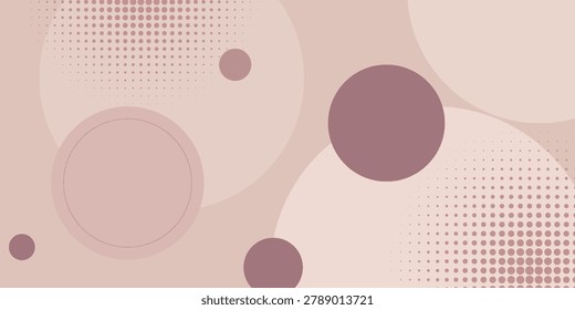 Abstract bright banner background with overlap brown circle shapes pattern element concept design. Trendy and modern background style. Eps10 vector