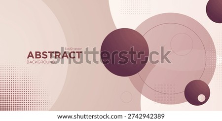 Abstract bright banner background with overlap brown circle shapes pattern element concept design. Trendy and modern background style. Eps10 vector