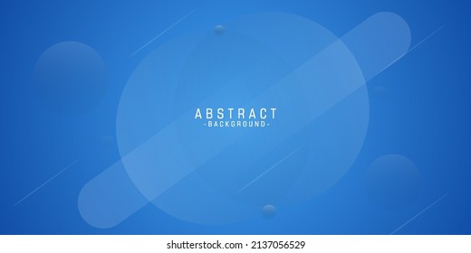 Abstract bright banner with gradient shapes and blur background with bright blue neon color. Dynamic shape composition. Eps10 vector template design