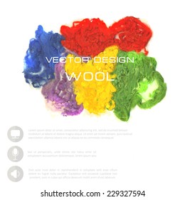 Abstract bright banner. Speech bubble from sheep wool. Vector illustration for web background, flyer or other design