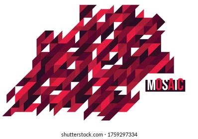 Abstract bright black and red mosaic vector background, artistic design element trendy modern style graphic, texture pattern beautiful digital art. 