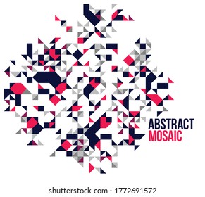 Abstract bright black and red mosaic vector background, artistic design element trendy modern style graphic, texture pattern beautiful digital art. 