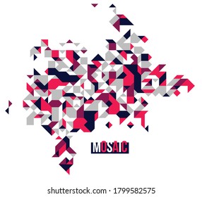 Resumen de fondo vectorial de mosaico negro y rojo brillante, diseño artístico elemento gráfico de moda estilo moderno, patrón de textura hermoso arte digital. 