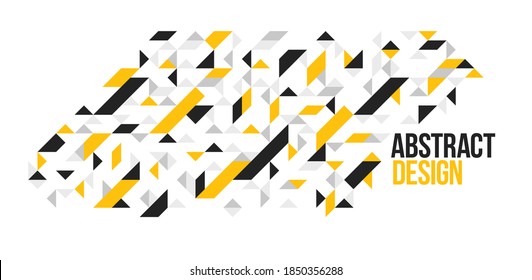 Resumen fondo vectorial de mosaico negro y amarillo brillante, diseño artístico elemento gráfico de moda estilo moderno, patrón de textura hermoso arte digital. 