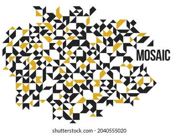 Abstract bright black and yellow mosaic vector background, artistic design element trendy modern style graphic, texture pattern beautiful digital art. 