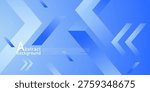 Abstract bright blue arrow shapes pattern background. Simple and trendy banner concept element design. Cool and futuristic background style. Eps10 vector