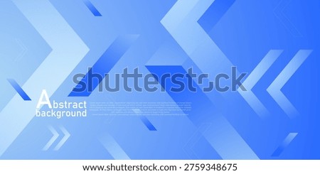 Abstract bright blue arrow shapes pattern background. Simple and trendy banner concept element design. Cool and futuristic background style. Eps10 vector
