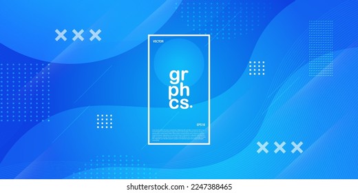 abstract bright blue background with geometric shapes compotition.colorful blue wave design. simple elegant concept. Eps10 vector