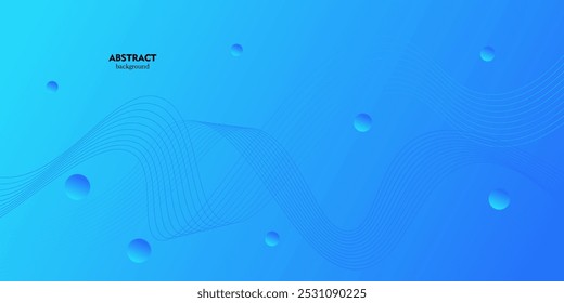 Abstract bright blue background with realistic pattern combined with waves and lines. Colorful blue design. Modern concept with wavy lines.