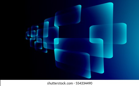 Abstract bright blue background squares with rounded corners