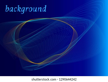 Abstract bright blue background with turquoise waves. Abstract background with a pattern of space. 