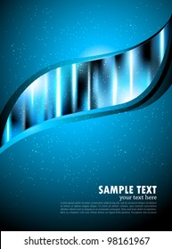 Abstract bright blue background with wave and stars