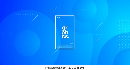 Abstract bright blue colorful gradient illustration background with simple circle pattern. Cool design. Eps10 vector