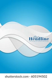 Abstrakter, hellblauer Hintergrund der Unternehmenswellen. Vektorgrafik