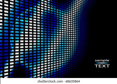 Abstract bright blue futuristic grid background with space for text