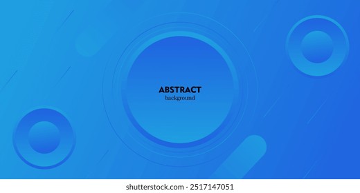 Abstract bright blue geometric circle pattern illustration background and circle lines. 3D view and simple pattern. Eps10