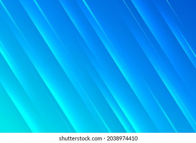 Abstract bright blue gradient background with shiny light lines effect. Modern simple diagonal lines creative design. Minimal style texture element. Suit for cover, poster, brochure, flyer, banner.