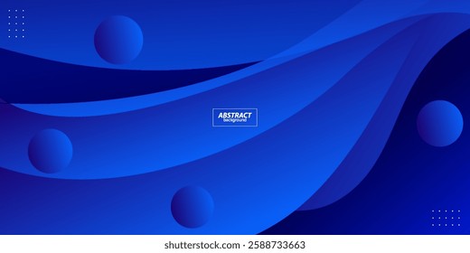 Abstract bright blue gradient illustration background with simple liquid and wave pattern concept. Cool design. Vector Eps10