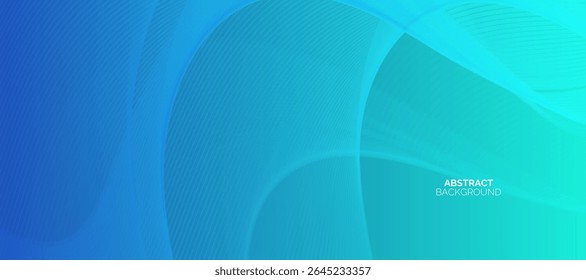Abstract bright blue and green wave background. Minimal style light lines. Simple wave lines design concept.