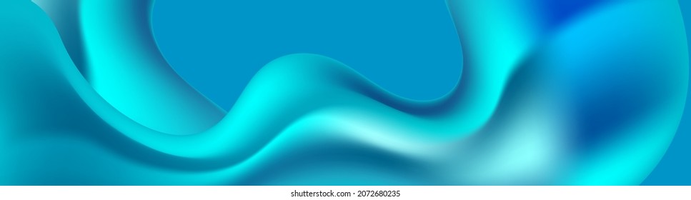 Abstrakter, hellblauer Flüssig-Wellen futuristischer Hintergrund. Vektorbanner-Design