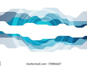 Abstract bright blue modern technology background. Vector design