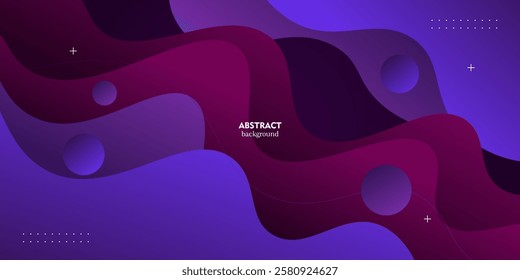 Abstract bright blue and purple gradient background with simple wave pattern. Cool and smart design. Vector eps10