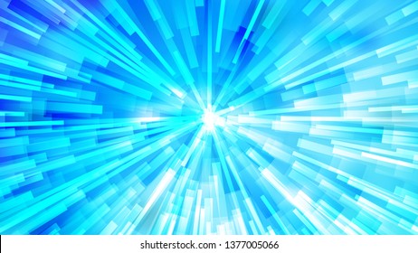 Abstract Bright Blue Radial Explosion Background