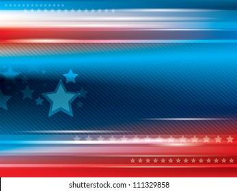 Abstract bright blue and red background with stars