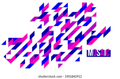Abstract bright blue and red mosaic vector background, artistic design element trendy modern style graphic, texture pattern beautiful digital art. 