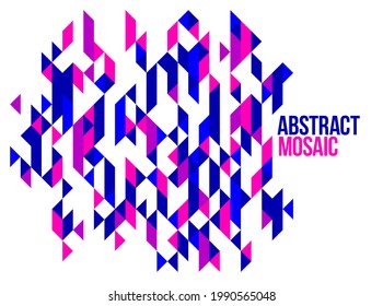 Abstract bright blue and red mosaic vector background, artistic design element trendy modern style graphic, texture pattern beautiful digital art. 