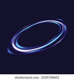 Abstract bright blue round neon light line easy editable for web design and vector illustration