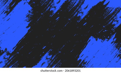 Abstract Bright Blue Scratch Grunge Texture In Black Background	