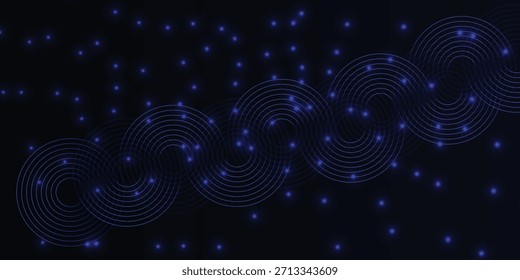 Abstract bright blue sparkling particles. Background decoration. Light effect. Futuristic  vector illustration   for banner, wallpaper, cover 
