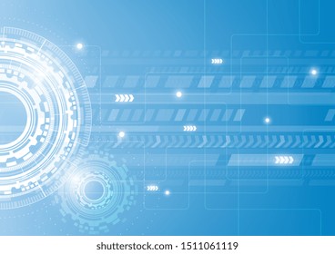 Abstract bright blue technology background. Hi-tech communication concept innovation.Vector Illustration.