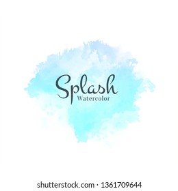 Abstract bright blue watercolor splash design vector