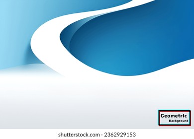 Resumen de fondo geométrico azul y blanco brillante. Composición dinámica de formas. Ilustración vectorial.