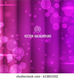 Abstract bright blurred background with transparent circles glowing light effects in pink and purple colors vector illustration