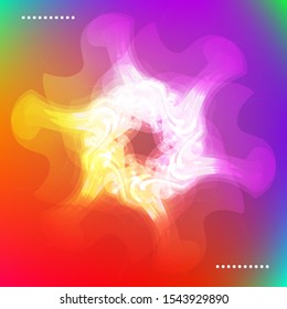 Abstract bright blurry shape,  snowflake and aurora background layout, cover, poster, wallpaper design template