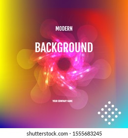 Abstract bright blurry shape,  snowflake and aurora background layout, cover, poster, wallpaper design template