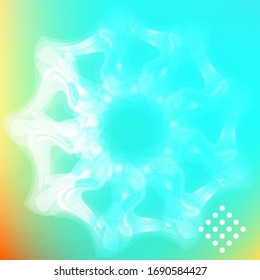 Abstract bright blurry shape, snowflake and aurora.